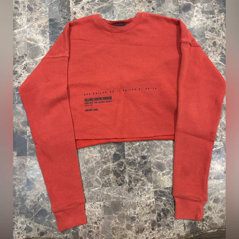 Red Orange Cropped Sweatshirt